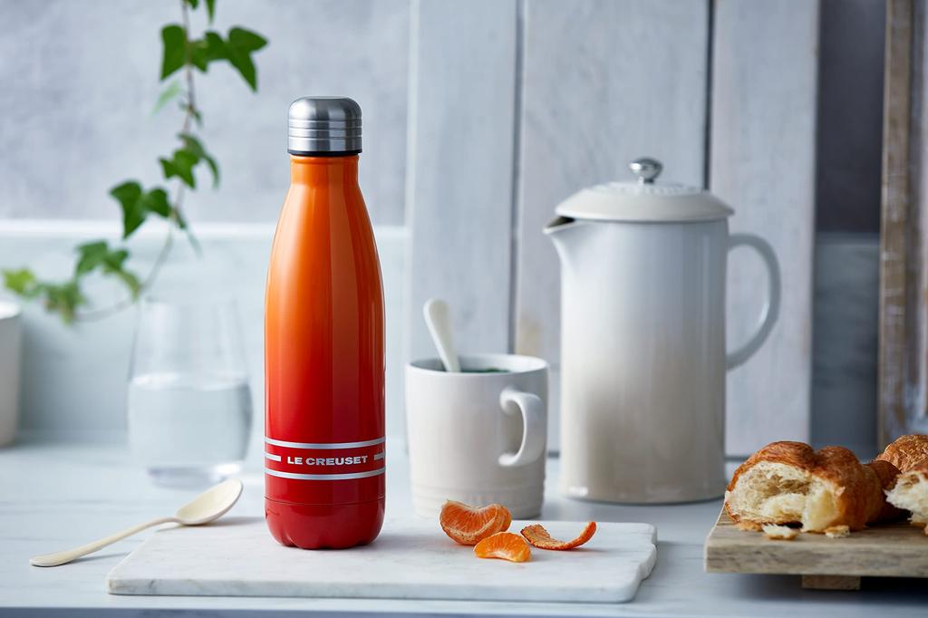 LE CREUSET Hydration Bottle, 500ml, Orange, Stainless Steel, Lightweight, Insulated, [Official Japanese Product]