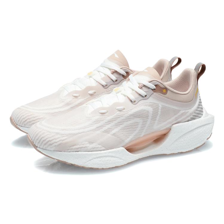 New LiNing Super Light 18 Breathable Low Top Running Shoes Women's Beige ARMR008-13