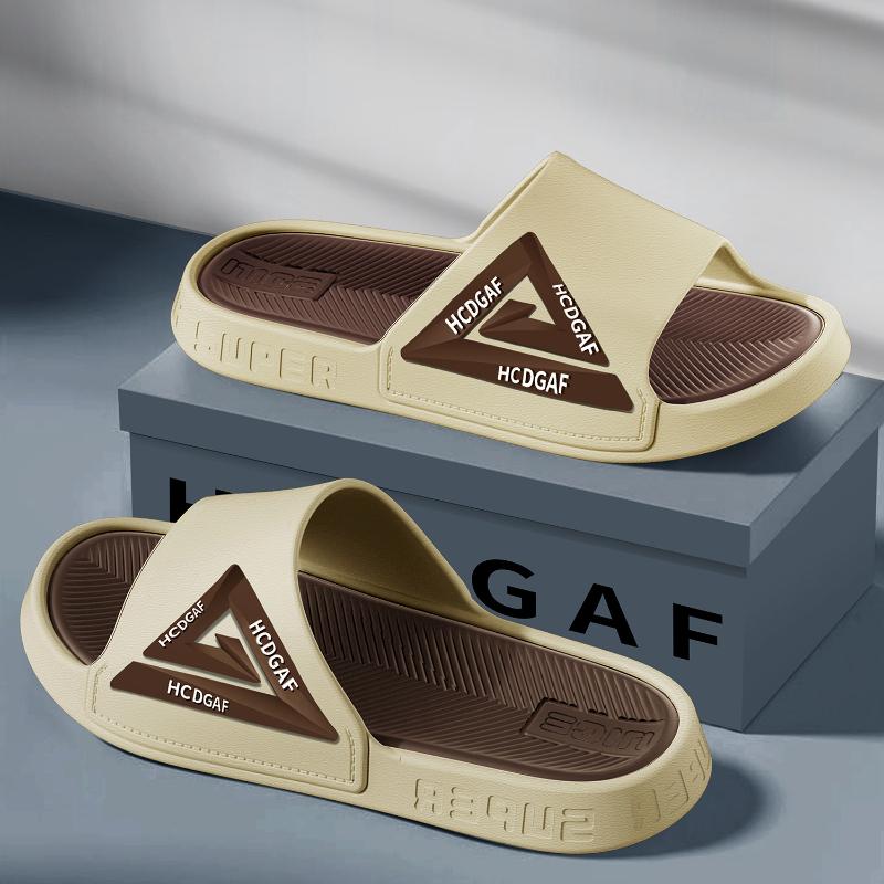 Summer Unisex PVC Flat Slippers Indoor Non-slip Bathroom Silent Slides Outdoor Beach Chunky Durable Sandals Sandalias Hombre New