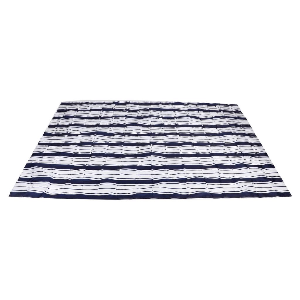 Beach Blanket Waterproof Lightweight Portable Outdoor Picnic Mat for Camping Travel Blue Stripe 2 X 1.45M