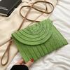 Yogodlns Summer Braided Straw Bag For Women Handmade Envelope Bag Bohemia Style Beach Bag Vacation Shoulder Crossbody Bag