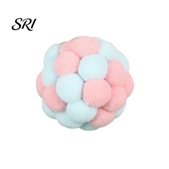 Plüsch-Katzen-Spielzeugball mit integrierter Glocke, weiche Macaron-Bälle, lustiges Spielzeug, bissfeste Kauspielzeuge für Wohnungskatzen und Kätzchen, Geräuschentwicklung