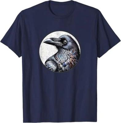 Common Raven T-Shirt Retro Bird Tee Design 10 Colors by Bird.Fan
