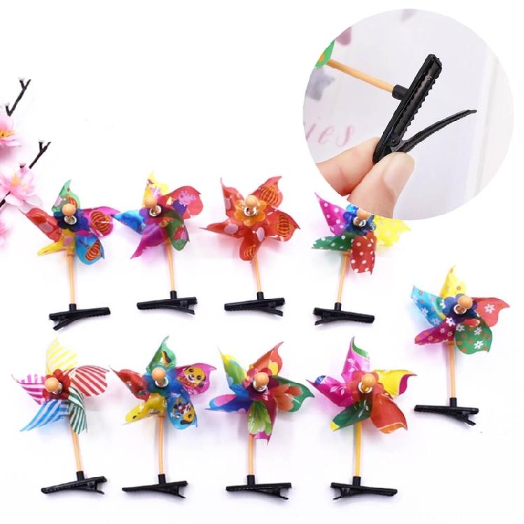 Pack of 24 Colorful Pinwheel Hair Clip Windmills Hair Barrette Hair Decorations