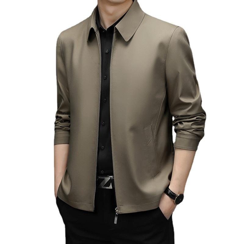 Autumn Men's Business Casual Jacket for Middle-Aged and Young, Loose Fit, Plus Sizes Available