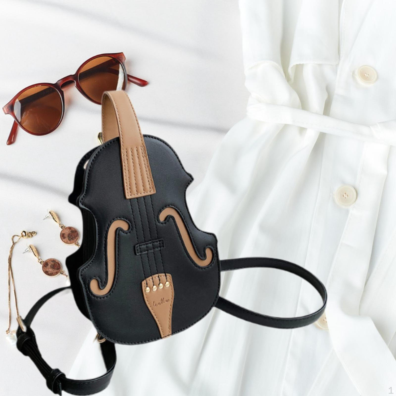 

Сумка через плечо в форме скрипки, повседневная, стильная, портативная, легкая, из искусственной кожи чёрный