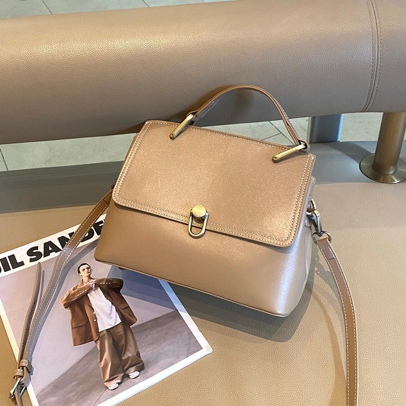 Counter Genuine Women's Bags Fashionable Large-capacity Shoulder Messenger Bags Versatile Leather First-layer Cowhide Handbags Small Square Bags