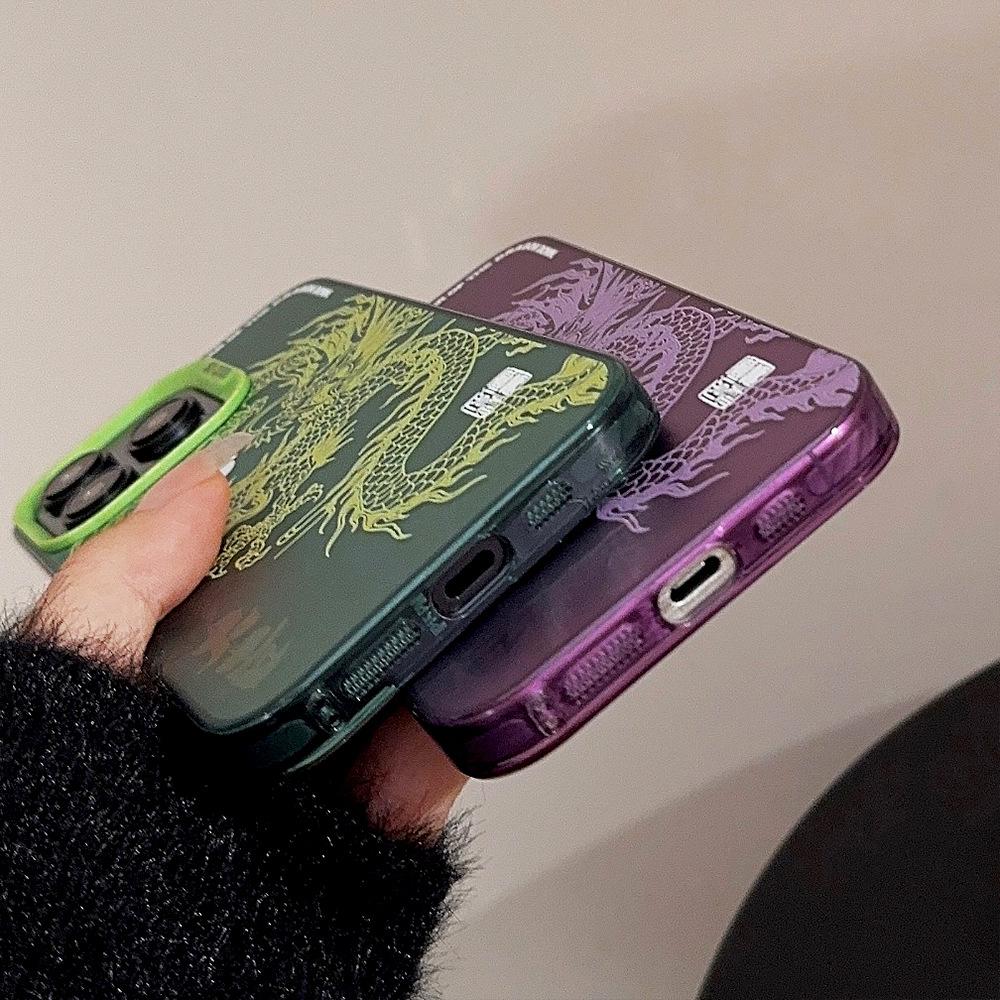 Luxury Dragon Embossed Design Phone Case For iPhone 15 Pro Max Plus 14 13 12 11 For iPhone16 13 Shockproof Phone Back Cover Case