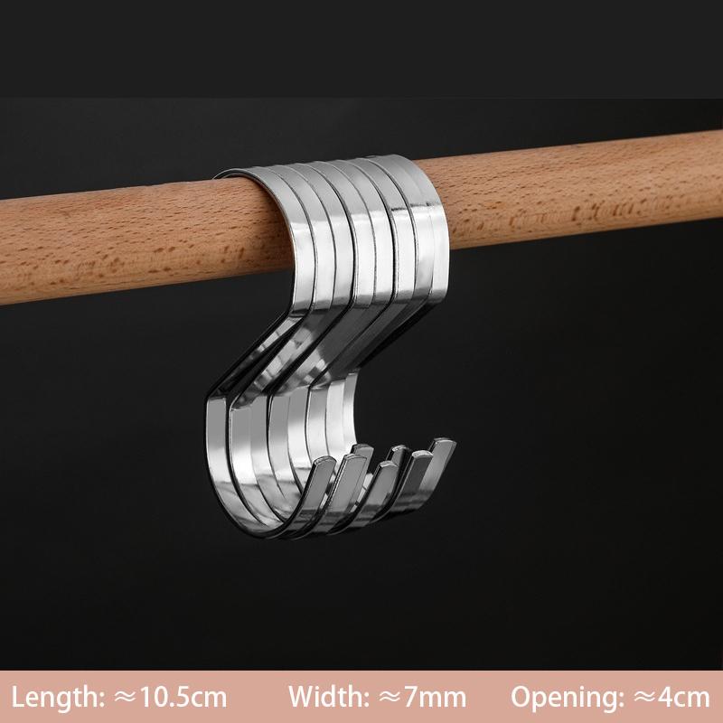 10/20/30pcs Stainless Steel Hanging Hooks,Gold Clothes Hanger S Hooks for Caps Bags,Multi-function S Ring for Kitchen Bathroom