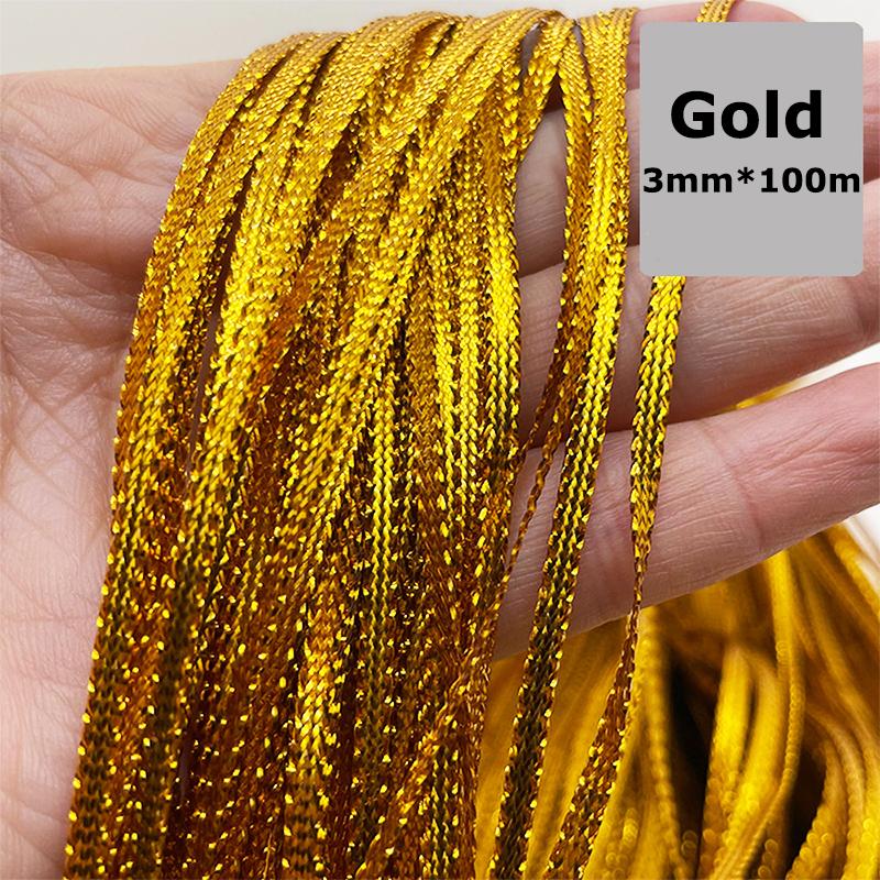 

1 Bunch Tensile Strength Handmade Woven Rope Decorative Non Elastic Flower Garlands Tight Lines Candy Box Decorations 3MMx100M