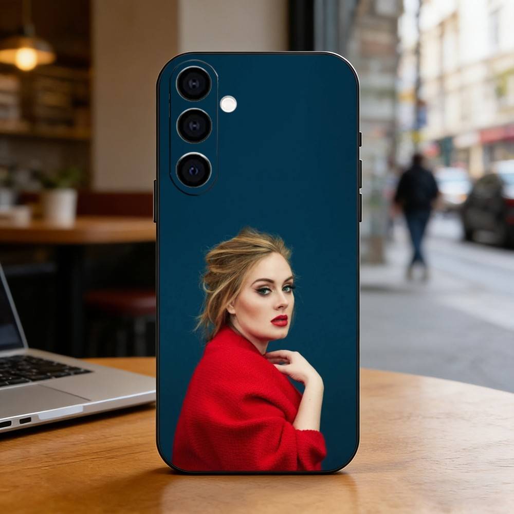 Adele Phone Case Black Silicone Soft For Samsung Galaxy A73,A72,A71,A70,A53,A52,A51