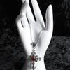 Gothic Large Baroque Silver Cross Pendant Necklace For Women With Geometric Design And Glass Charm