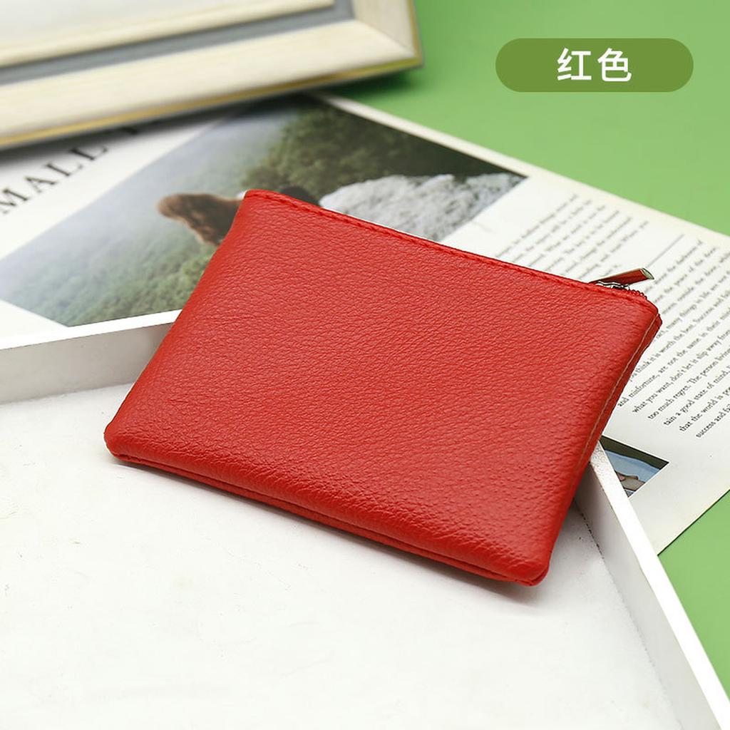 2Pcs Zipper Coin Purse Wallet Small  Portable Change Wallets for Women PU Clutch Travel Lightweight Storage