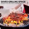 Extra Long Non-Stick Stainless Steel Rib Rack for Smoking and Grilling Holds Up To 4 Full Racks BBQ Accessory For Gas Grill