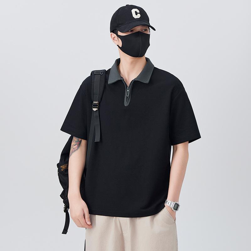 

Новая летняя свободная тонкая футболка с лацканами и короткими рукавами ПОЛО 3XL