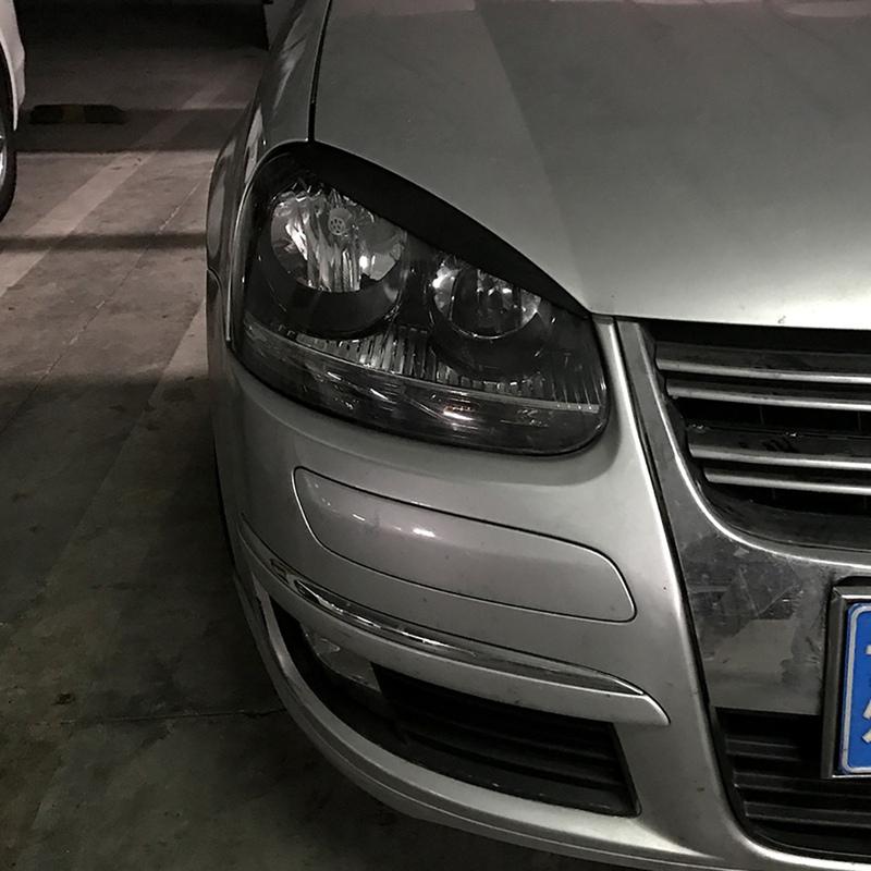 Headlights Eyebrows Eyelids Cover Eyelash Head Light Lamp Stickers For Golf 5 R32 MK5 2005 2006 2007-A87Q