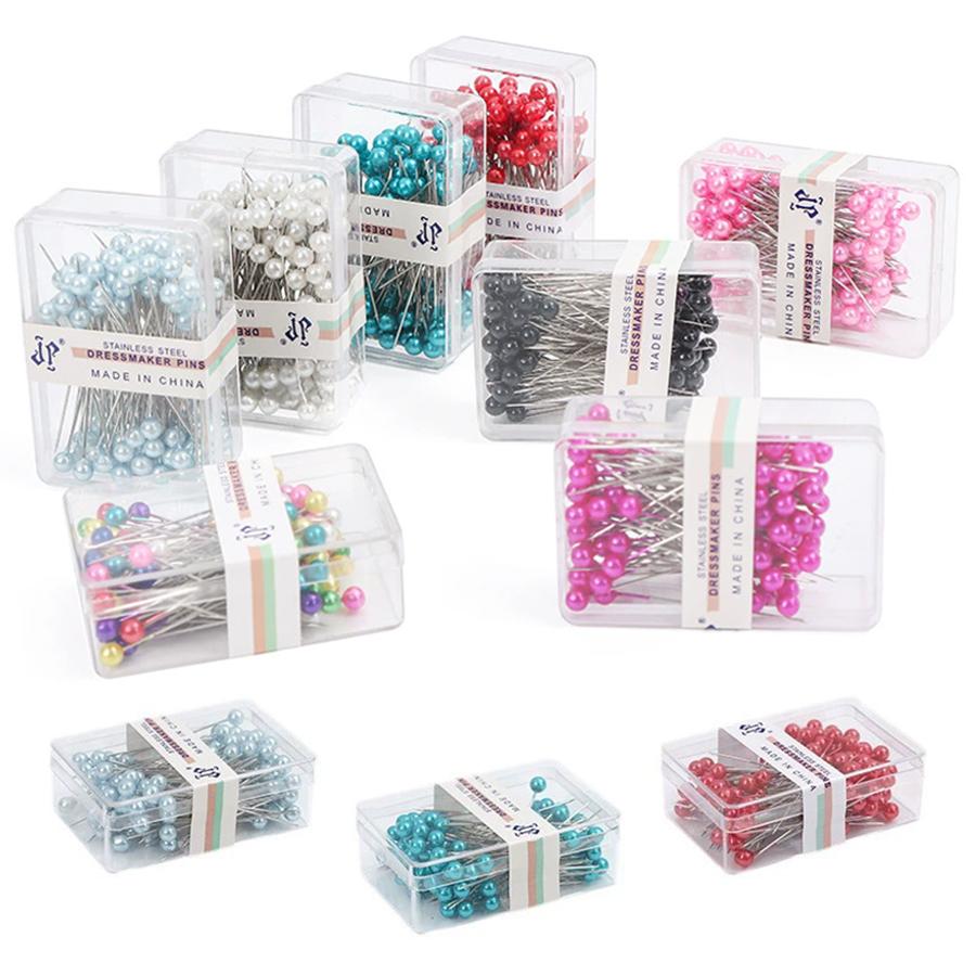 100pcs/box 3.2cm Pearl Pin Multi Colors Available DIY Handmade Clothing Positioning Needle Garment Accessory Sewing Accessories