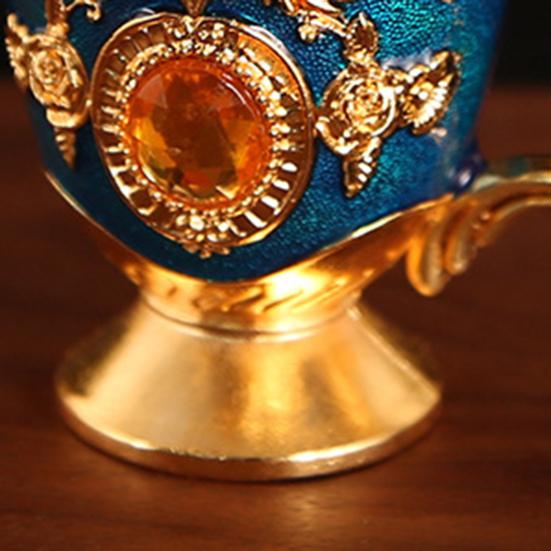 Beautiful Retro Teacup Style Zinc Alloy Exquisite Rhinestone Teacup Decor Home