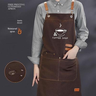 Waterproof Oil-Proof Black Apron with Logo for Catering and Restaurant Work