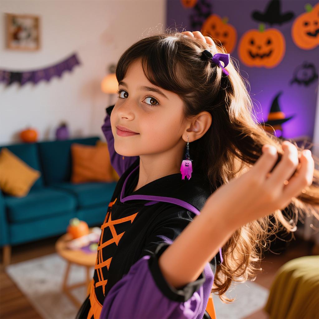 Halloween Hat Acrylic Pendant Earrings With Double-sided Printed Festival Atmosphere Decoration Earrings.