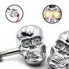 Skull Head LED Amber Turn Signal Universal 10mm Screw Blinkers Motorcycle Indicator Light for 12V Cruiser Chopper Scooter Dirt Bike