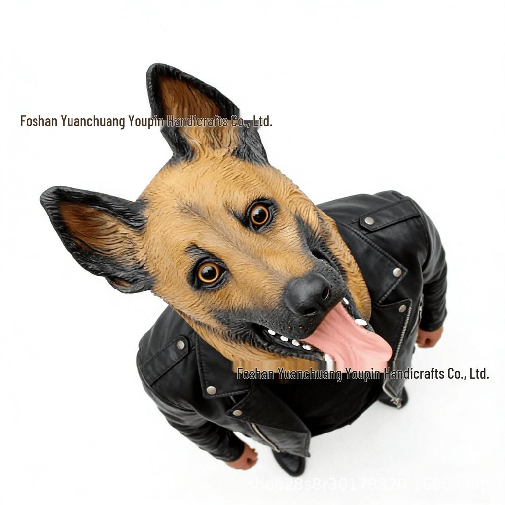 Realistic Police Dog Latex Mask - Halloween Costume Party Prop