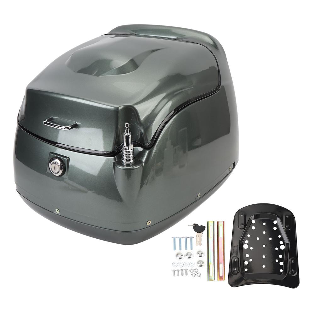 38L Motorcycle Top Box Retro Water Resistant Motorcycle Trunk Luggage Top Case Universal Fit for Ele