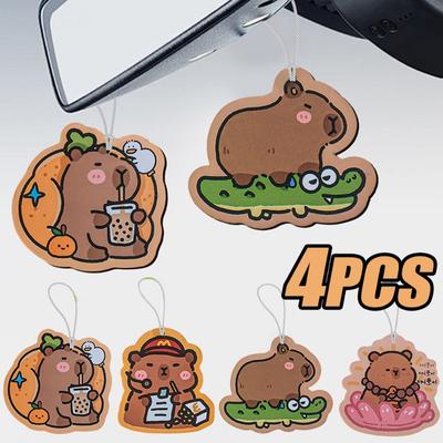 Capybara Auto Aromatherapie Tabletten Anhänger Automobil Rückspiegel Cartoon Tiere Parfüm Tabletten Innenraum Kleiderschrank Duft