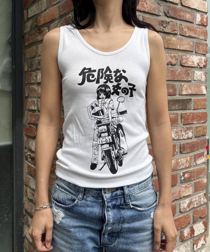 Keuluchi A Motorcycle Girl Sleeveless (White)