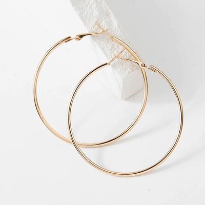 40mm 60mm 70mm 80mm Exaggerate Big Smooth Circle Hoop Earrings Brincos Simple Party Round Loop Bijoux for Women Jewelry