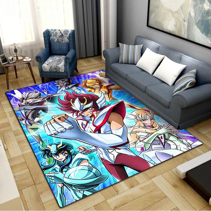 Saint Seiya Carpet Rug for Living Room Bedroom Home Sofa Decoration,Kids play Non-slip Floor Mat
