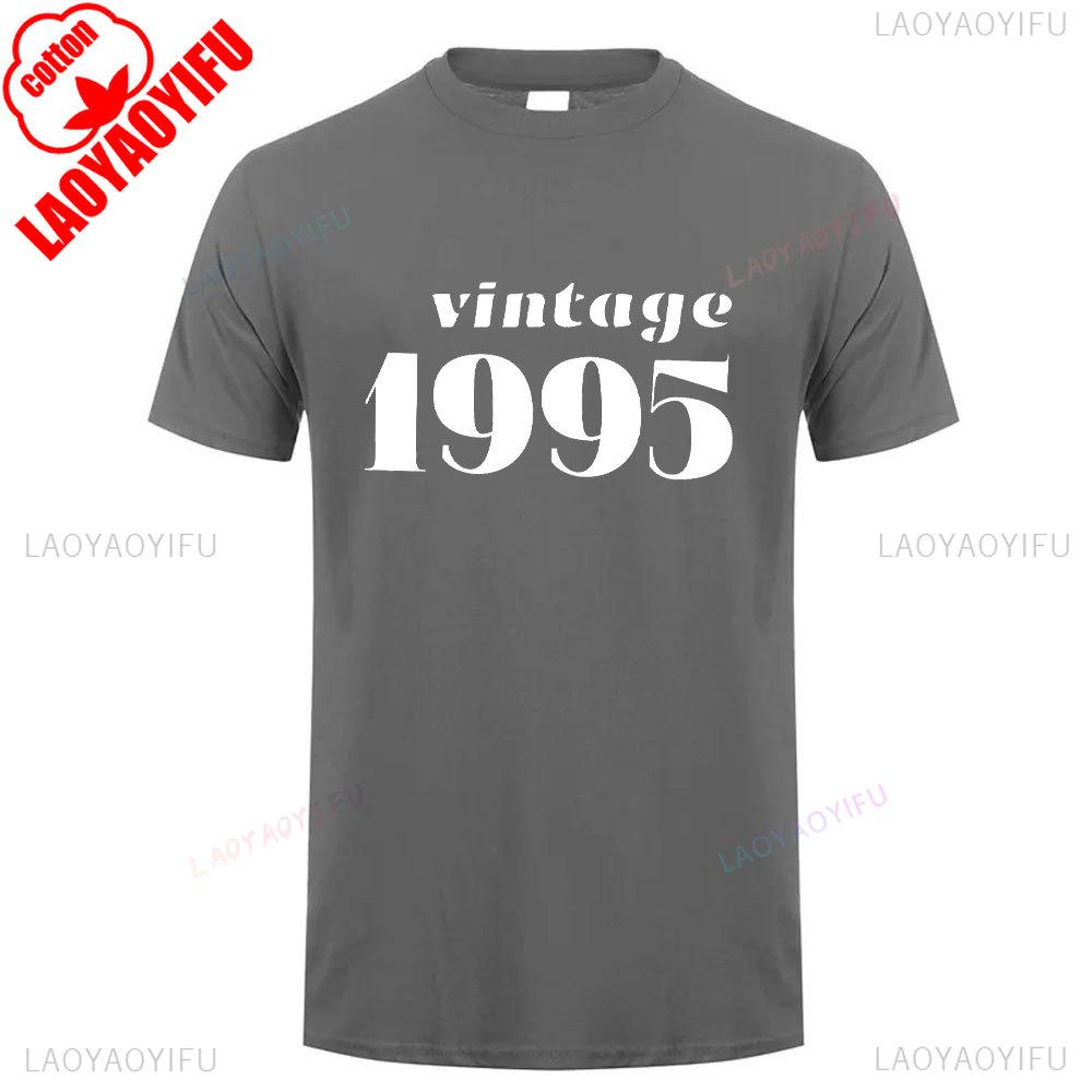 1995 Vintage Style Cotton T Shirt Breathable Retro 90s Short Sleeve New Unisex Round Neck Summer Casual Simple Tee Launched