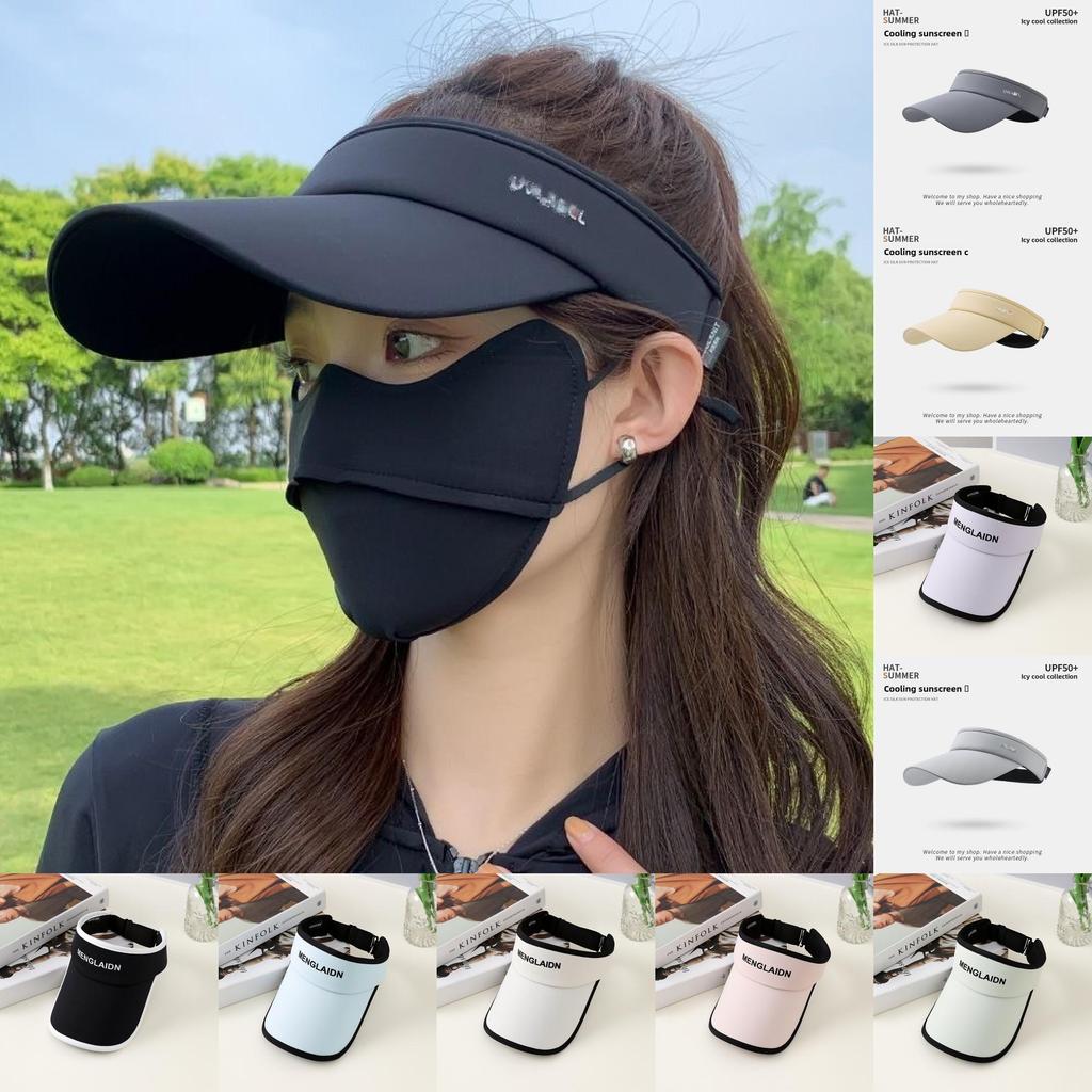 Summer Ice Silk Sun Hat With Adjustable Brim For Outdoor Running And Sun Protection