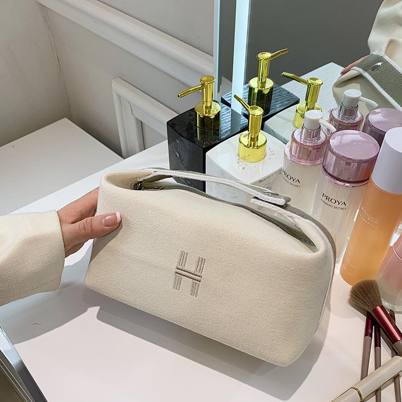 

2022 Korean-Inspired Large Canvas Makeup and Toiletry Travel Bag