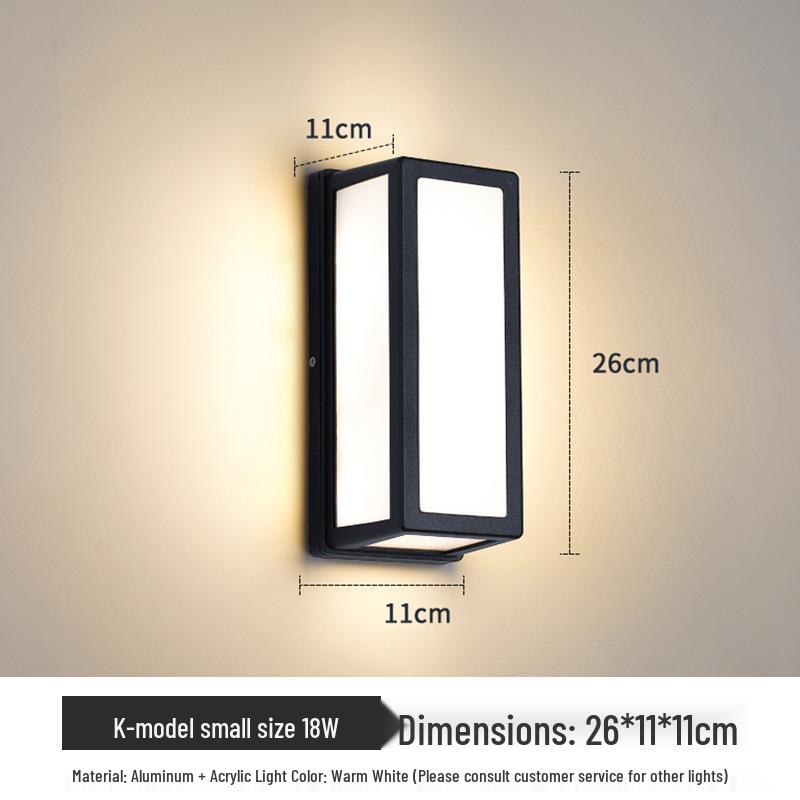 Simple Modern Waterproof LED Outdoor Wall Lamp for Garden, Balcony, and Terrace with Sensor and Moisture-Proof Features.