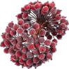 Artificial Frosted Holly Berry Double Head Mini Berry Bouquet Red Berries Flower Christmas Fake Fruit Cherry Stamen DIY Craft