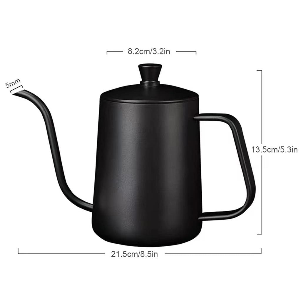 SOVIFKI 550ml Drip Pot, Coffee Kettle, Stainless Steel, Hand Drip, Outdoor, Camping, Scale Markings, Direct Heating