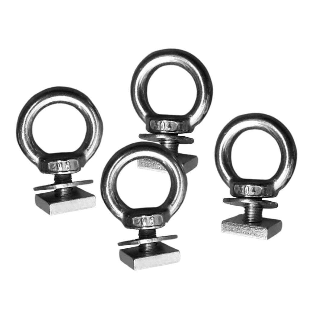 4pcs Stainless Steel T Bolt Eye Nut Tie Down Ring T Slot Bolt Anchor Set