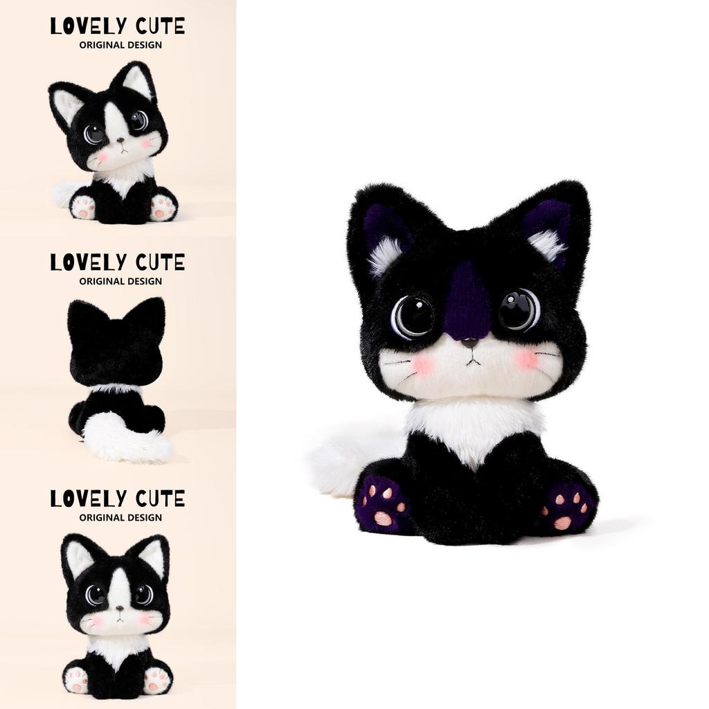 Cartoon Cat Plush Toy With Soft Short Pile For Kids And Collectors