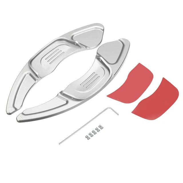 2 Pcs Car Aluminum Steering Wheel Paddle Silver/Red Paddles Shift For VW Golf 7 2015+ GTI R MK7 Scirocco Automobile Accessories