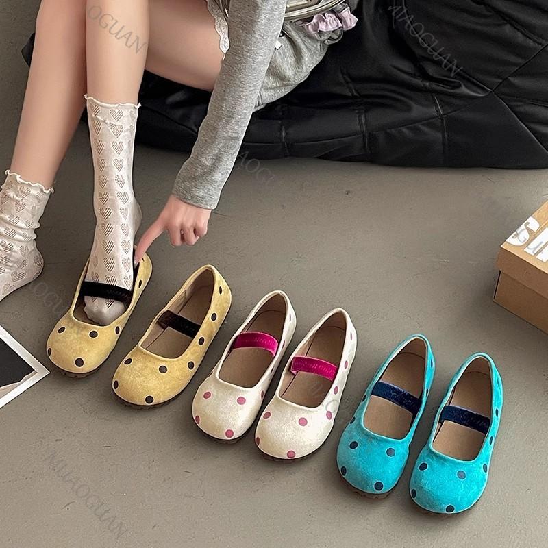 Fashion Spring Flat Shoes Fashion Soft Sole Ballet Flats Women Elegant Women Shoe Retro Trend Lightweight Casual Slip On Mary Jane Shoe