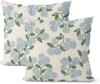 1Pc Blue Green Hydrangea Flower Pillow Covers Vintage Floral Linen Cushion Covers For Sofa Couch Living Room Bedroom Home Decor