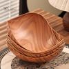 Odor-free Storage Bowl Vintage Wood Grain Fruit Tray, Food-Grade Snack Candy Serving Plate, Thickened Wear Resistant Nestable Stackable Decorative