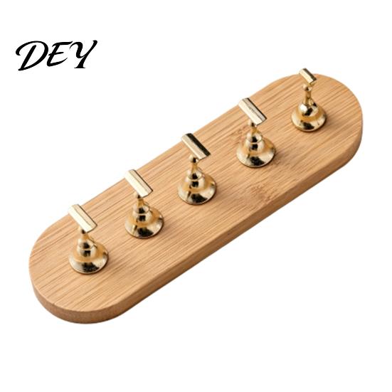 Fake Nail Display Stand Art Practice with Wooden Base, Magnetic Press-on Holder for Painting Nails, False Home Salon Base