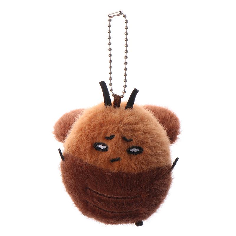 Cartoon Cockroach Plush Keychain Stuffed Animal Doll Keyring Lovely Backpack Pendant Car Key Holder Decoration Couple Gifts