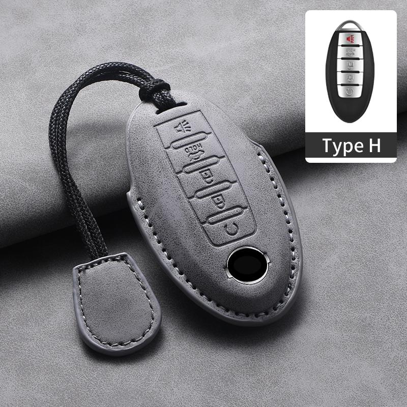 5 Buttons Leather Car Remote Key Case Cover For Nissan X Trail T32 2020 Rogue Patrol Murano Htrail Maxima Altima Sentra Qashqai