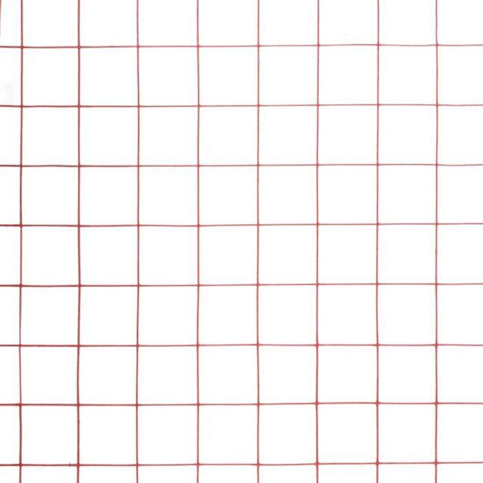 VidaXL Grillage Métal Acier Revêtement PVC 10x1 m Carré Rouge Clôture Jardin 143662