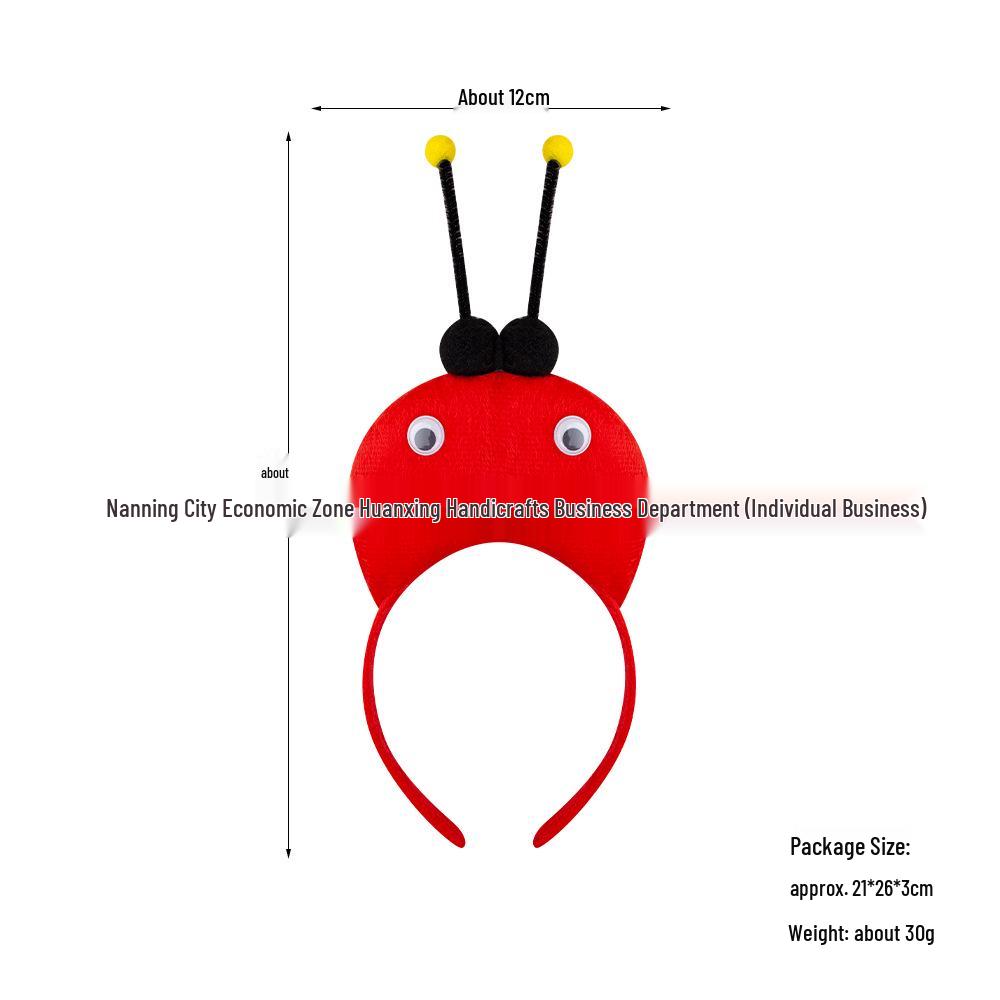 Cartoon Animal Headband for Kids - 3D Bee & Ladybug Design, Perfect for Children s Day & Parties.