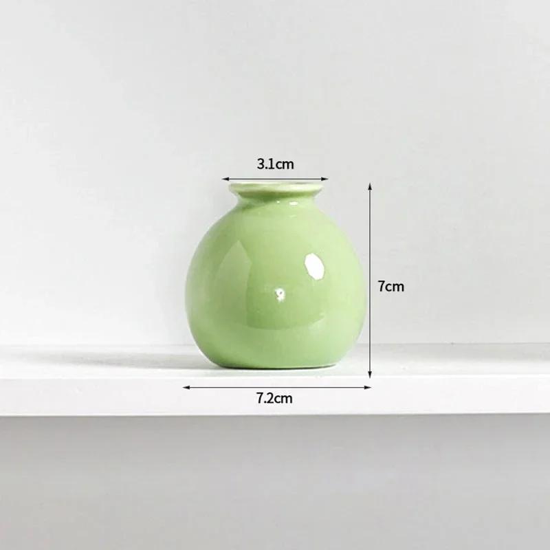 Colorful Ceramic Vase Flower Bottle Flower Vase Vases for Decoration Living Room Mini Solid Hydroponics Bottle Room Decor