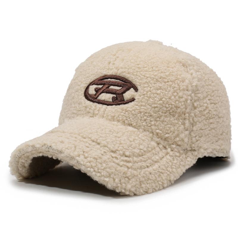 

Женская кепка с козырьком на осень и зиму, теплая шапка из овечьей шерсти, модная бейсболка с вышивкой и бантом Adjustable светло-бежевый